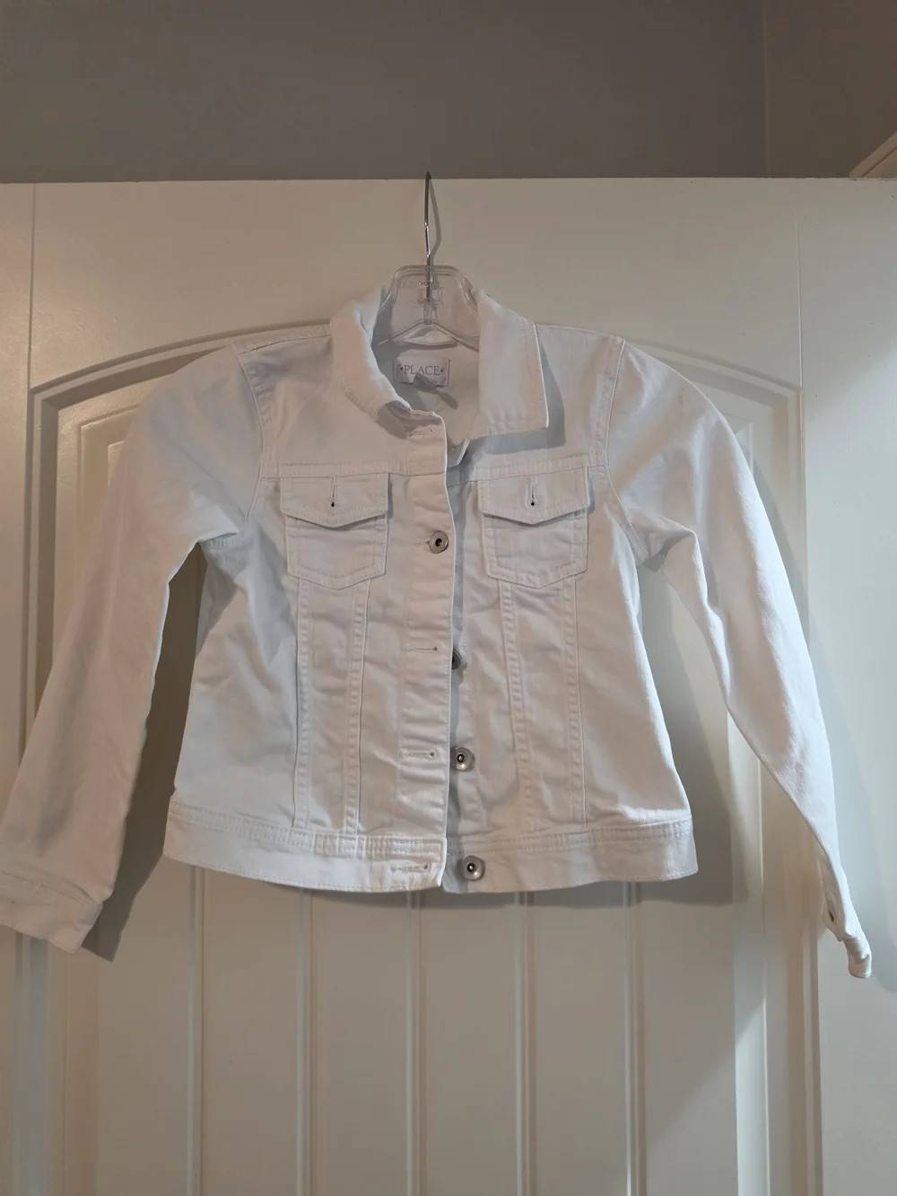 The Children's Place White Denim Jacket (Girls 7/8)